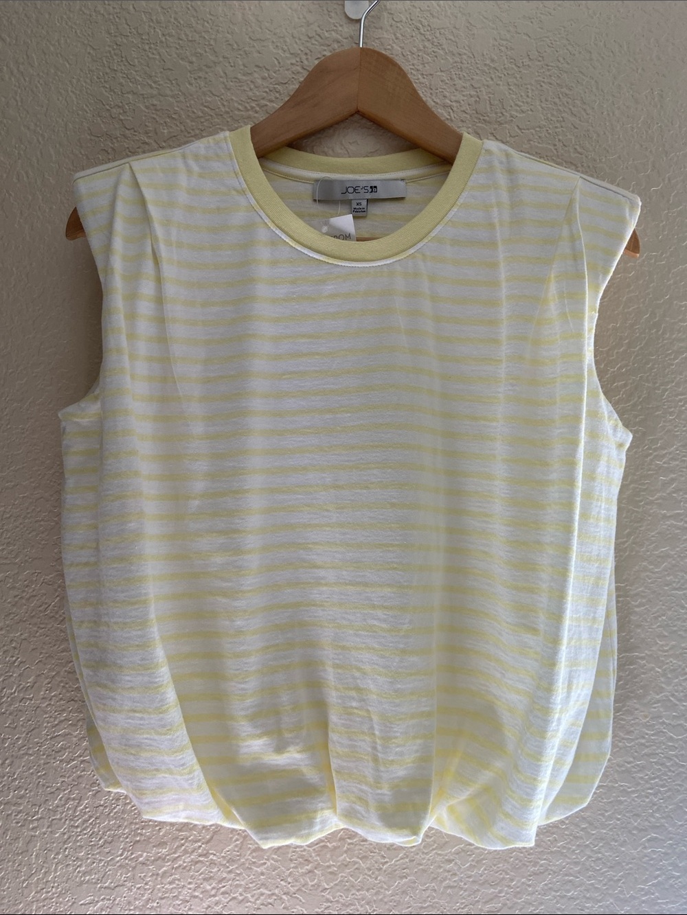 Joe's Jeans Yellow and White Striped Sleeveless Tee